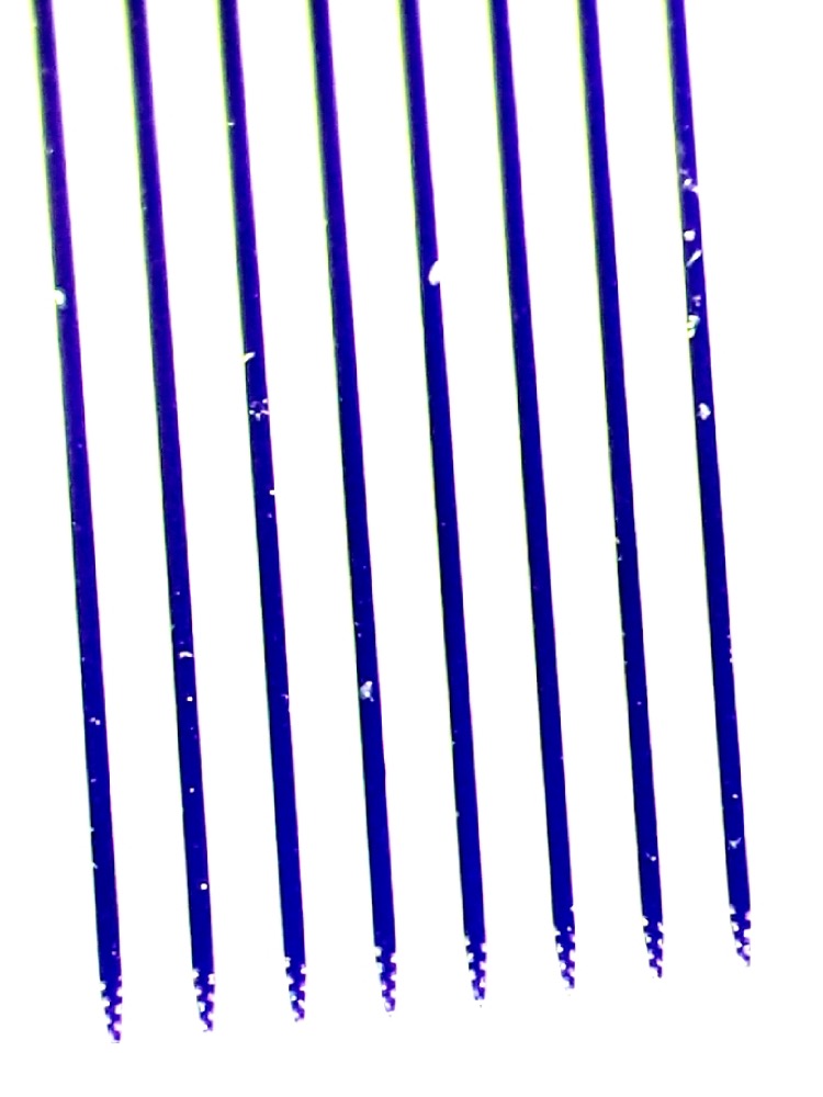 Silicon probe shanks under the microscope